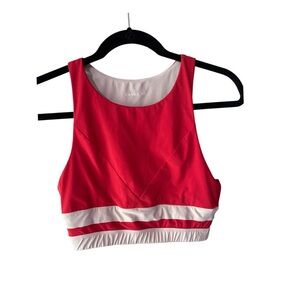Vaara Luxury Red and White Striped Sports Bra with Wide Bands